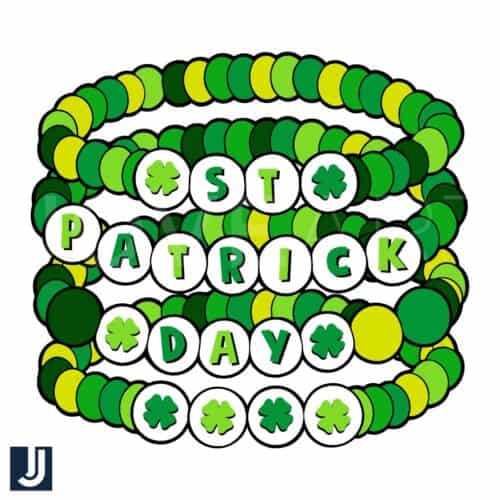 St Patricks Day Beaded Friendship Bracelet PNG Design