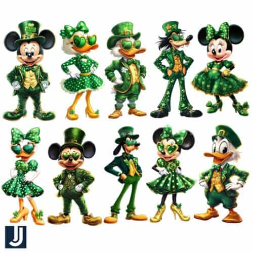 St Patricks Day Disney Mickey Friends PNG Bundle