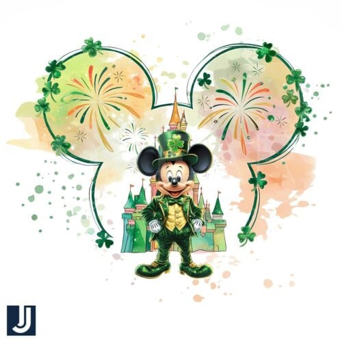 St Patricks Day Mickey Mouse Disney Castle PNG