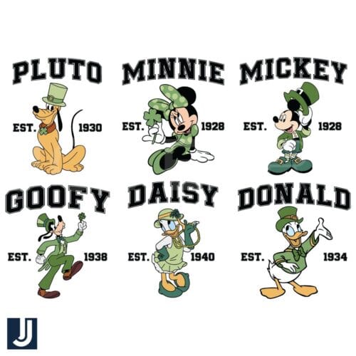 St Patricks Day Mickey Mouse Friends PNG Bundle