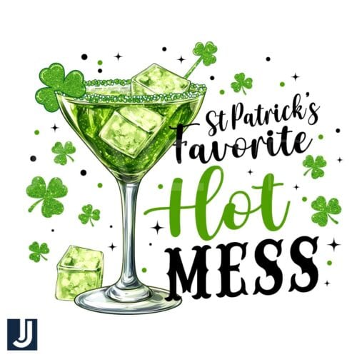 St Patricks Day Shamrock Cocktail PNG Hot Mess Vibes