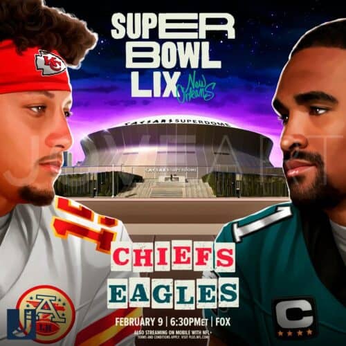 Super Bowl LIX PNG Chiefs vs Eagles Mahomes vs Hurts Showdown