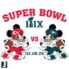 Super Bowl LIX SVG Mickey Mouse Eagles vs Chiefs Showdown