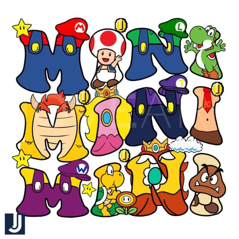 Super Mario Mini Mothers Day PNG Design