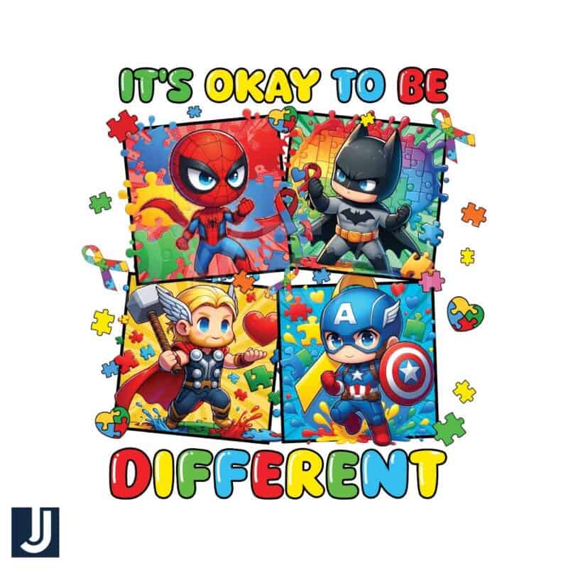 Superhero Collage Its Okay To Be Different PNG