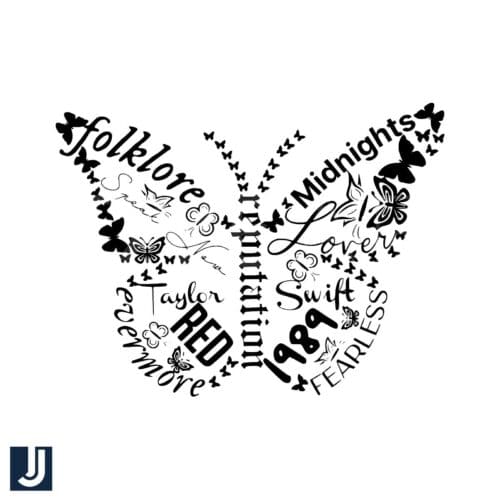 Taylor Swift Album SVG Butterfly Silhouette Design File