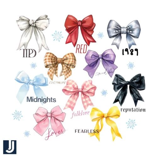 Taylor Swift Festive Coquette Bow Music PNG Design