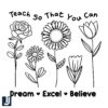 Teach Dream Excel Believe Flowers SVG Design