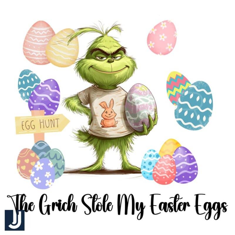 The Grinch Stole My Easter Eggs Colorful Eggs PNG