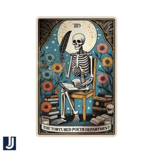 The Tortured Poets Skeleton Tarot Card PNG Download