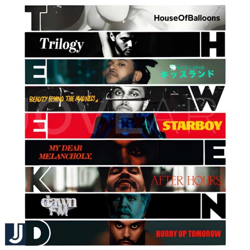 The Weeknd Alphabet Album PNG Design