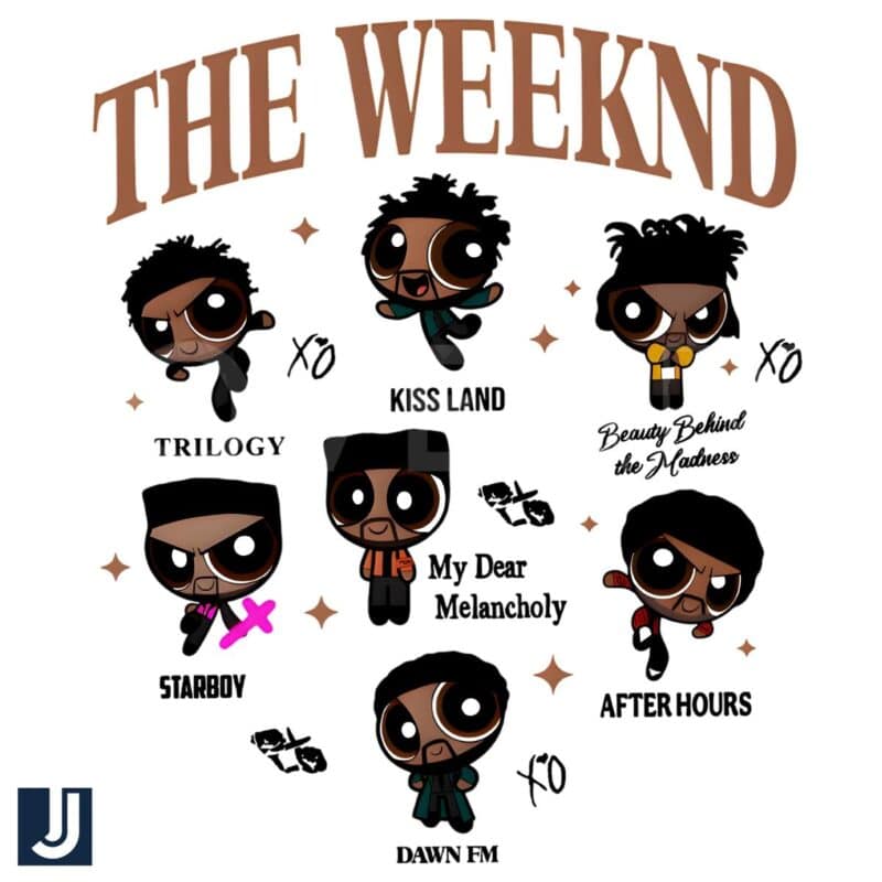 The Weeknd as Powerpuff Girls Album Art PNG Download