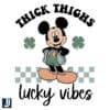 Thick Thighs Lucky Vibes Mickey Mouse Checkered SVG