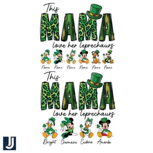 This Mama Loves Her Leprechauns Custom Name PNG Design