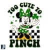 Too Cute to Pinch Minnie Mouse Plaid St Patricks Day PNG