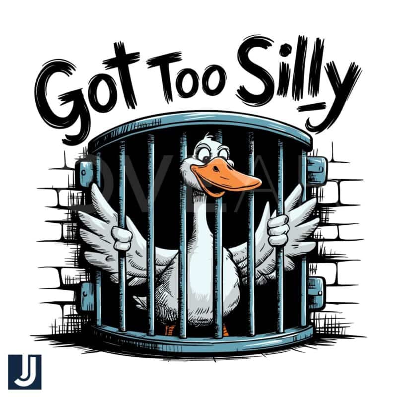 Too Silly Funny Goose Jail PNG for Laughs