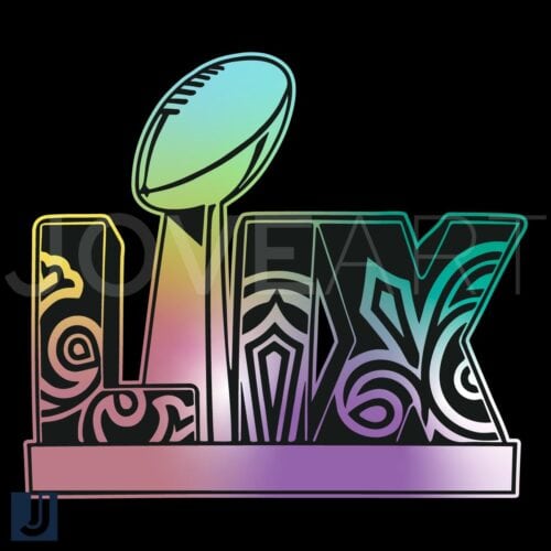 Vibrant Super Bowl LIX Trophy Logo SVG Design