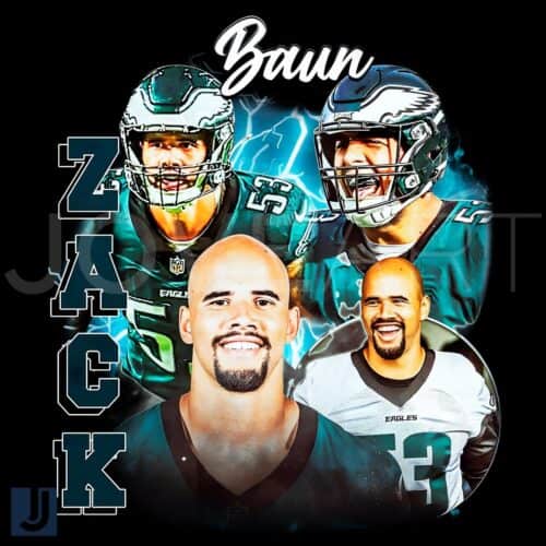 Vintage 90S Zack Baun Retro Philadelphia Eagles Football PNG