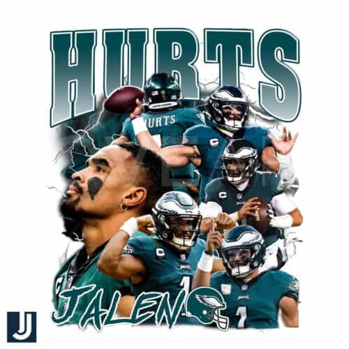 Vintage Jalen Hurts Philadelphia Eagles QB PNG Design