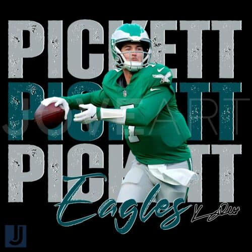 Vintage Kenny Pickett 7 Philadelphia Eagles Football PNG