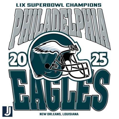 Vintage LIX Super Bowl 2025 Eagles Champions SVG PNG