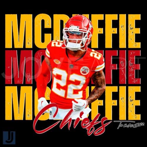 Vintage Trent McDuffie 22 Chiefs Football Players PNG Design