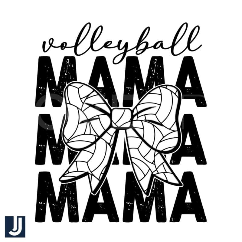 Volleyball Mama Coquette Bow PNG