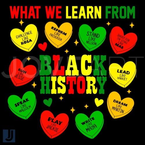 What We Learn From Black History Candy Hearts SVG