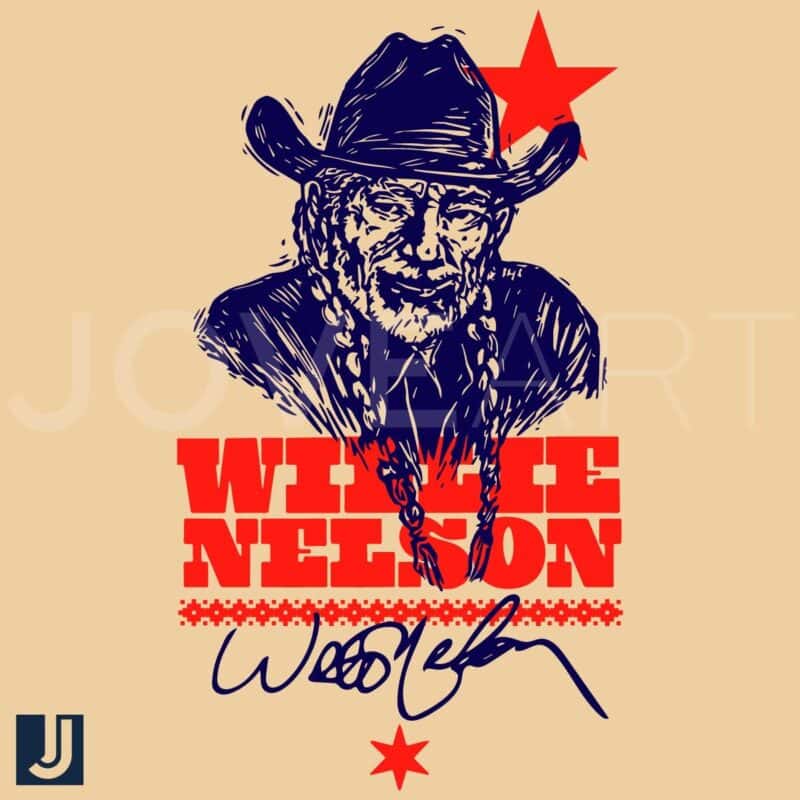 Willie Nelson Retro Vintage Woodcut Portrait SVG Download