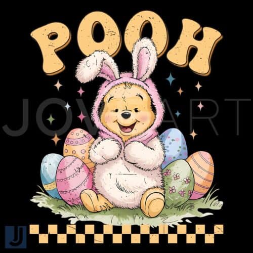 Winnie the Pooh Bunny Easter Checkered PNG