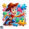 Woody Toy Story Autism Awareness Puzzle PNG