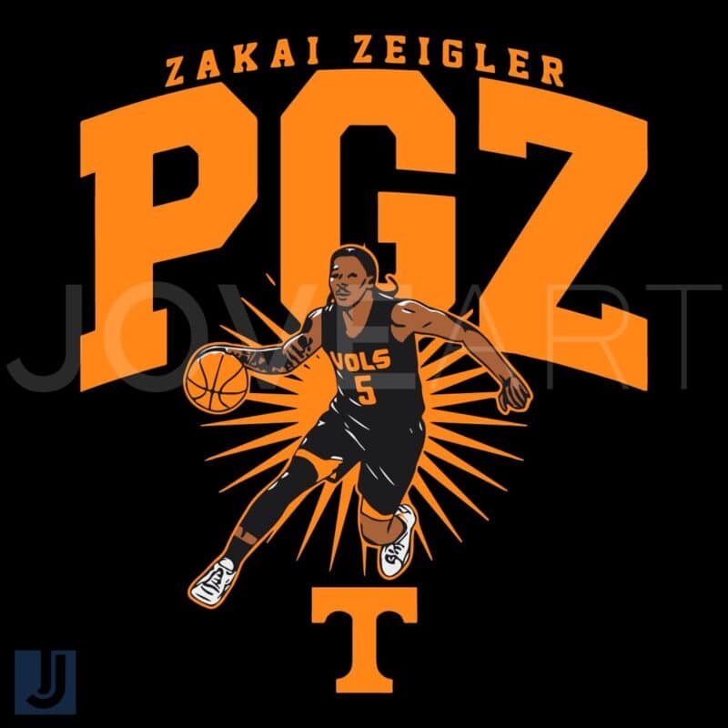 Zakai Zeigler PGZ Tennessee Volunteers Basketball SVG File