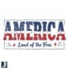 America Land of the Free USA PNG Design