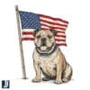 American Bulldog USA Flag Watercolor PNG Art