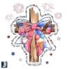 American Coquette Bow Cross PNG One Nation Under God