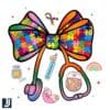 Autism Nurse PNG Coquette Bow with Puzzle Design