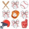 Baseball Coquette Bow PNG Design for Stylish Creations