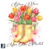 Bloom Where Youre Planted Watercolor Garden Boots PNG