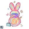 Brushstroke Bunny Nurse Easter PNG Cute Festive Design