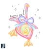 Brushstroke Silly Goose with Coquette Bow PNG on the Loose