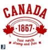 Canada 1867 True North Strong Free PNG Design
