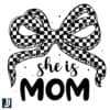 Checkered Coquette Bow PNG Stylish Mom Design