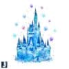 Cinderellas Castle PNG Blue Fantasy Art for Baby Nursery