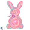 Coquette Brushstroke Easter Bunny PNG