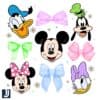 Disney Friends Mickey Donald Daisy Coquette Bow PNG