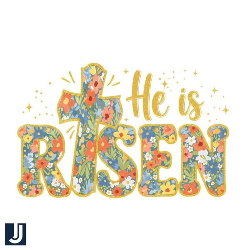 Floral Easter PNG Celebrate He Is Risen