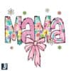 Floral Mama Coquette Bow PNG Design for Stylish Prints