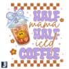 Half Mama Half Iced Coffee Checkered Coquette PNG Design