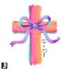 He Is Risen PNG Coquette Cross Easter Brushstroke Design