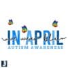 In April We Wear Blue Autism Awareness Butterfly PNG